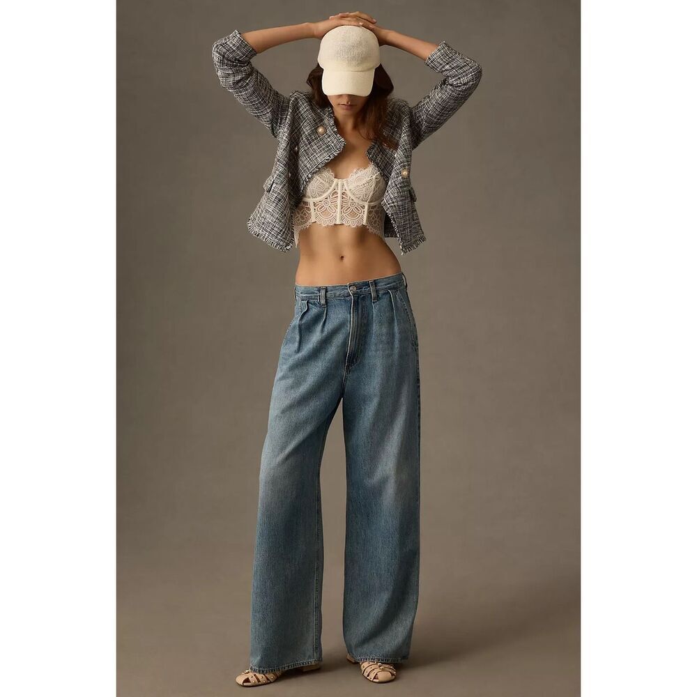🍂NWT Anthropologie Maeve Double-Breasted Tweed Jacket | Size 12 - Picture 2 of 11